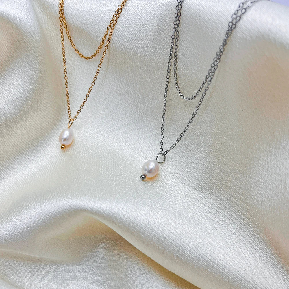 Lightweight Stainless Steel Series Freshwater Pearls Box Chain