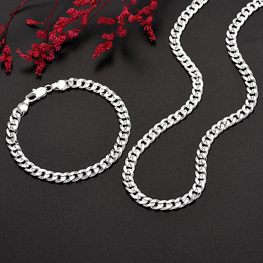 Sterling Silver Bracelets-Neckalces Set