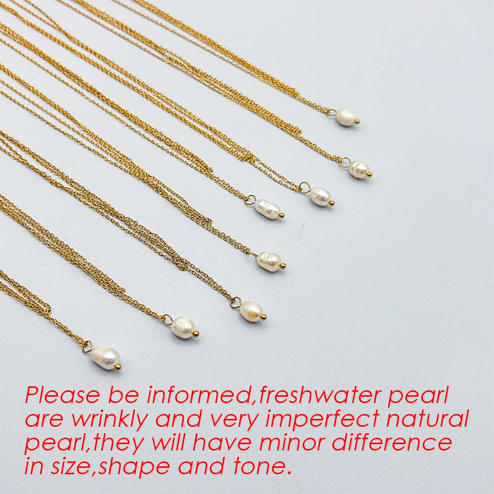 Lightweight Stainless Steel Series Freshwater Pearls Box Chain