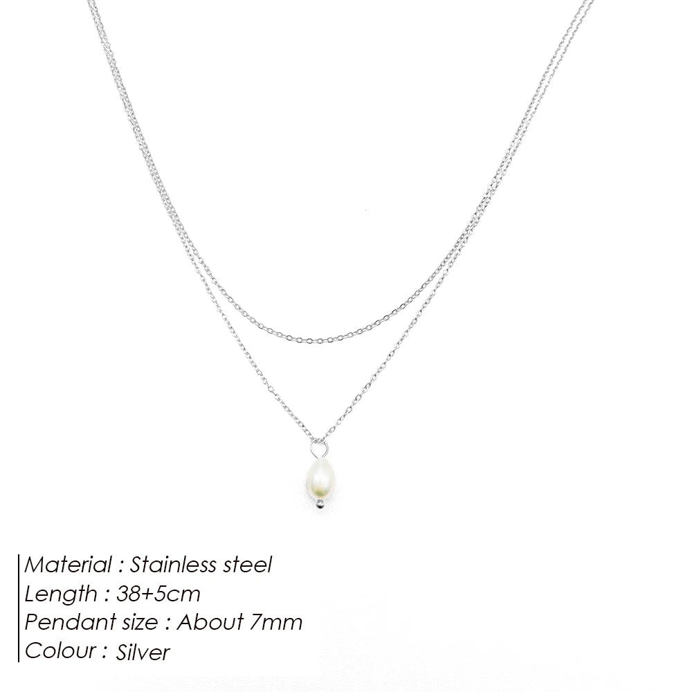 Lightweight Stainless Steel Series Freshwater Pearls Box Chain